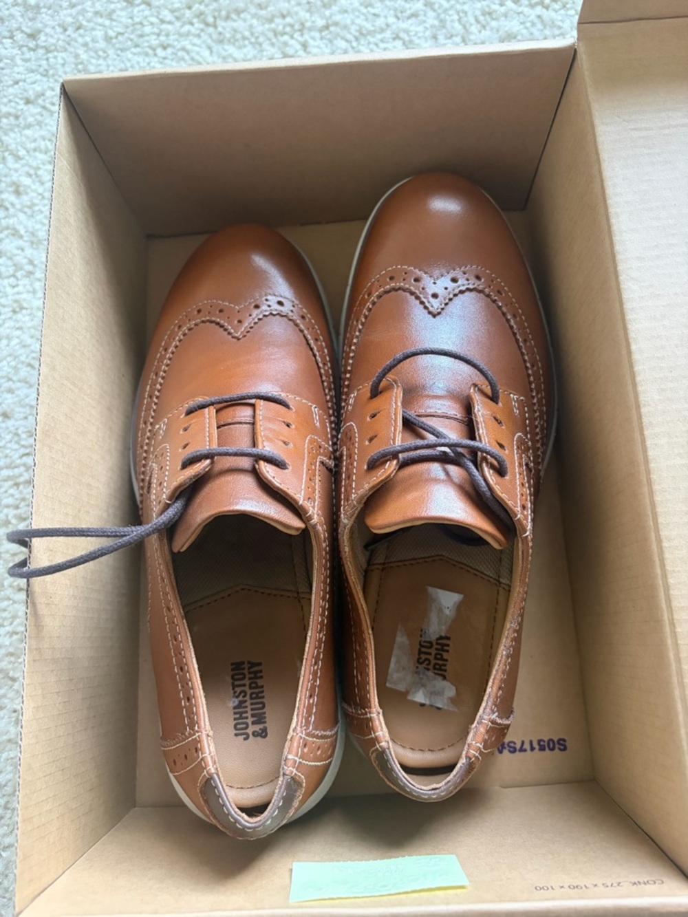 Johnston & Murphy Boys' Brown Wingtip Dress Shoes